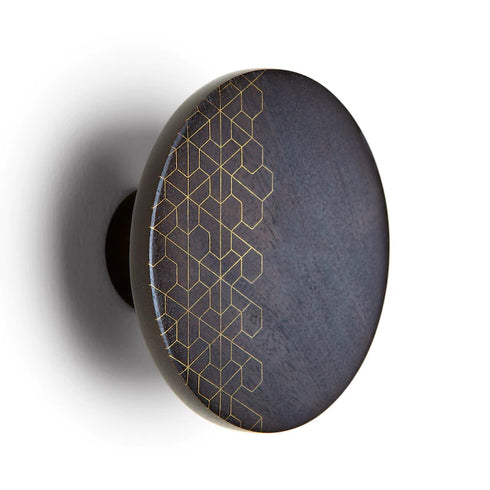 Handmade Small Wall Hook With Brass Inlay